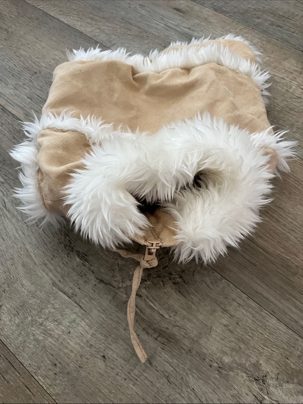 Dickies Closet Faux Suede & Faux Fluffy White Shearing Dog Jacket Sweater Size S